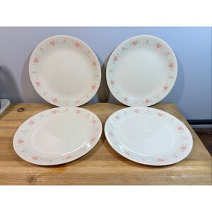 Vintage 10” Heart Corelle Forever Yours Dinner Plates Set of 4 replacement piece